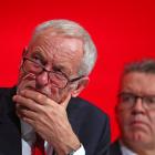 UK Labour Party leader Jeremy Corbyn (left) with deputy leader Tom Watson at the annual Labour...