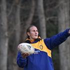 Experienced Otago Spirit utility forward Rebecca Todd gives instructions during a training...