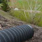 A stormwater pipe discharges water from the Clutha District Council's Rosebank industrial site....