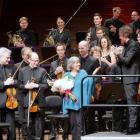 Gillian Whitehead on stage at Wellington’s Michael Fowler Centre last weekend after the NZSO...