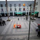 A general views shows a crime scene on the edge of the tourist Plaza Garibaldi in Mexico City....