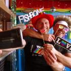 Winter Pride owners Martin King (left) and Mike Hughes try out the selfie wall at Queenstown...