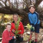 Helping out at a Wakatipu Reforestation Trust community planting day by Lake Hayes on Saturday...