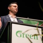 Green Party co-leader James Shaw speaking at the party's AGM in Palmerston North today. Photo:...