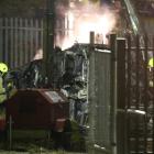 A view of the wreckage of the helicopter belonging to Leicester City owner Vichai...