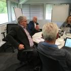 (from left) Cromwell councillor Neil Gillespie, Central Otago Mayor Tim Cadogan, councillor...