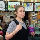 Sara Georgie rehearses as Eloise in Eloise in the Middle in her classroom at St Peter Chanel...