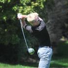 Jack Turner drives the ball off the tee during the Otago match play championship at the...
