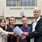 Former Kavanagh College pupils (left to right) Claudia Unkovich-McNab, Rose Murphy, Alex Gorrie...