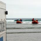 Members of the Otago Surf Life Saving SAR team, of Dunedin, end their day's search for two...
