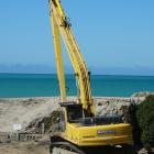 A 40-tonne excavator that will be used to dredge Oamaru Harbour. Dredging work is expected to...