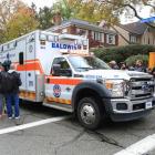 An ambulance departs the Tree of Life synagogue. Photo: Reuters