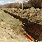 The ditch where power lines along a stretch of the Ladies Mile highway were put underground last...