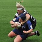 Otago Spirit prop Isla Pringle is about to go over for a try against Hawkes Bay in their Farah...