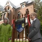 Hocken Collections photograph curator Anna Petersen (left) and deputy vice-chancellor for...