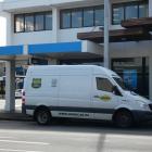 An ACM cash van parked outside of ANZ Bank in Invercargill this morning. Photo: Ben Waterworth