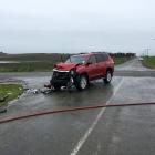 Two cars were involved in a crash at Totara, south of Oamaru, this morning. Photo: Daniel Birchfield