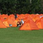 The tent village at Molyneux Park where competitors and helpers spend the night. Photo: Adam Burns