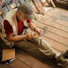 Papatowai man Keith Olsen found sketching portraits of the refugees was a good way to connect...
