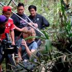 Wiebke Finkler, of the University of Otago, directs students from University College Sabah...