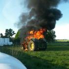 This recent tractor fire in Mid Canterbury, likely caused by birds nesting, completely destroyed...