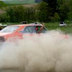 A participant entertains the crowd at Heriot, on day one of the recent Targa Rally. PHOTO: JOHN...
