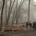 President Donald Trump visits the fire-ravaged town of Paradise with FEMA head Brock Long...