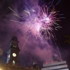 The new year was celebrated with a fireworks display in the Octagon in Dunedin. Photo Peter McIntosh
