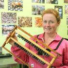Heidi Rixon with the unit in which she breeds "nice golden brown" queen bees. 