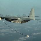 A KC-130 Hercules conducting air refuelling training over the Pacific Ocean. Photo: US Marine...