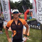 Lake Hayes Triathlon winner Adam Wilson, of Queenstown, at the finish line. PHOTO: JOSHUA WALTON
