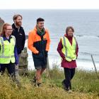 Phoebe Morrison (left), Dunedin City Council parks and recreation planner Stephen Hogg (second...