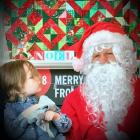 Dunedin boy Luca Brook has a private meeting with Santa at Toitu. Photo: Supplied
