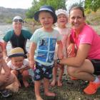 Meyer extended family members (from left) Ella (4) and Daniel (3) Colbran, of Christchurch, Emma...