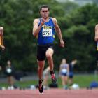 Felix McDonald (centre) heads the 100m sprint with Schuyler Orr (left) and Cameron Miller running...