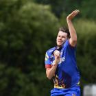 Otago seamer Jacob Duffy in action during the rained-off Super Smash match against Auckland at...