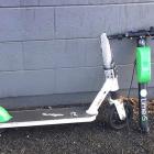 A Lime scooter sliced in two by a train. PHOTO: SUPPLIED