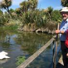 Conservationist Russell Langdon shows Labour list MP Jo Luxton around the Riverside Conservation...