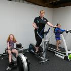 Otaitai farmer and personal trainer Louisa Willis works out with her children Tera (9) and Axel ...