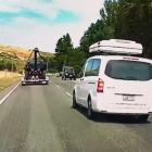 Dashcam footage showing a driver of a rental van who forced an oncoming vehicle off the road on State Highway 6 near Garston. Screengrab: Supplied