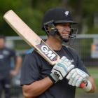 Black Caps batsman Ross Taylor during a net session yesterday. Photo by Gerard O'Brien.