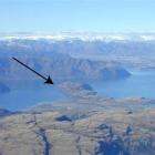 Lake Wanaka, with Roys Peninsula arrowed. Photo by Marjorie Cook.