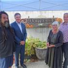 Carver Rick Ngamoki, of Waitaki, (far left) with (from second left) Dr John Ward, of Invercargill...
