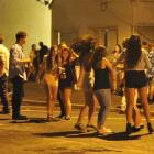 Revellers get warmed up to party in Castle St on Wednesday night.