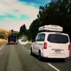 A rental van forced a vehicle (circled) off the road. Photo: Supplied
