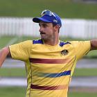 Otago Volts batsman Hamish Rutherford fields the ball during a training session at the University...