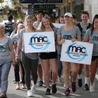 Members of the Clutha District Youth Council head a public march for methamphetamine awareness in...