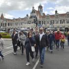 Passengers head in to the city from the Dunedin Railway Station after the Ovation of the Seas and the Golden Princess arrived in Dunedin yesterday. Photos: Gerard O'Brien
