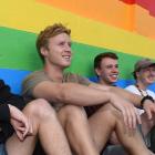 Hyde St residents and students (from left) Jack Holden (21), of Hastings, Nik Konlechner (21), of...