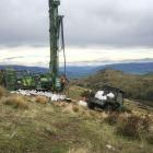 A drill rig works on Matakanui Gold Ltd's test drilling programme in the Bendigo-Ophir project...
